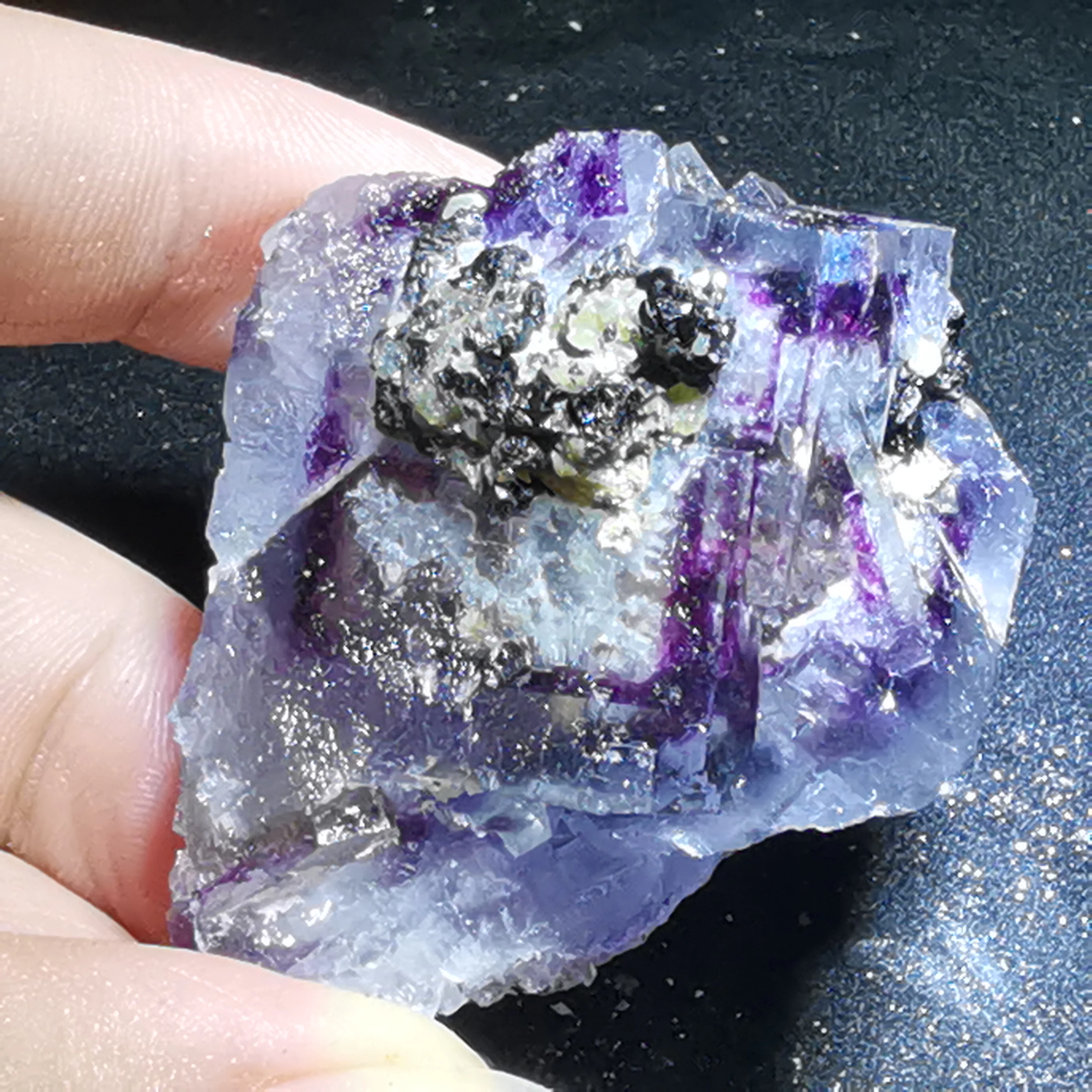 

52.6gNatural rare purple fluorite mineral specimen healing energy Crystal Quartz Gemstone teaching specimen home decoration