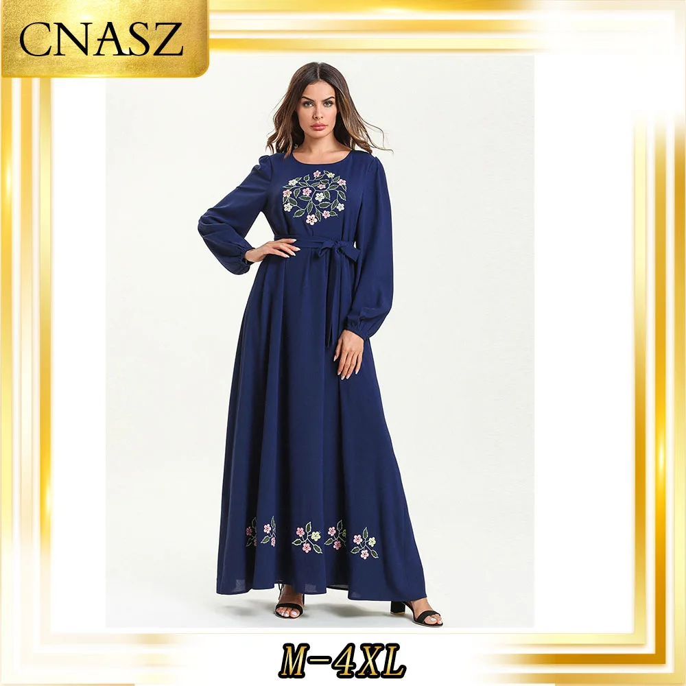 Марокканский кафтан модное мусульманское однотонное женское платье большого