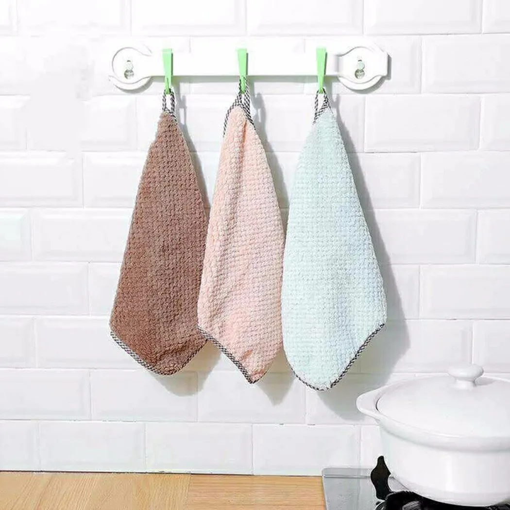 

Kitchen Tool Dish Cloth Non-stick Oil Household Cleaning Wipes Non-linting Absorbent Pineapple Grid Wipes