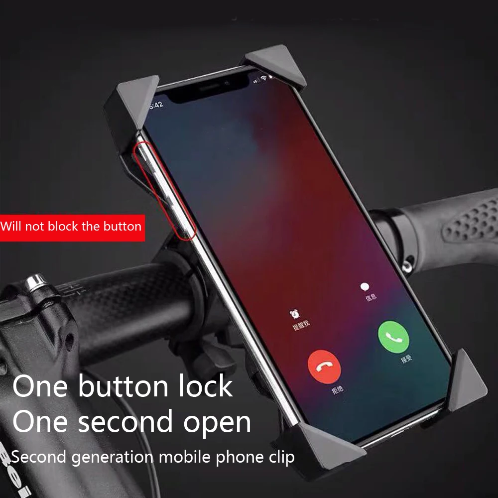 

Universal 360 Degree Rotation Bike Bicycle Motorcycle Handlebar Clip Stand Phone Holder Bracket Mount Shockproof for 3.5-6.5"