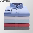 Dudalinas Мужская рубашка, новый дизайн, весна 2020, с воротником на пуговицах, с длинным рукавом, повседневная, дышащая, приталенная, мужская рубашка