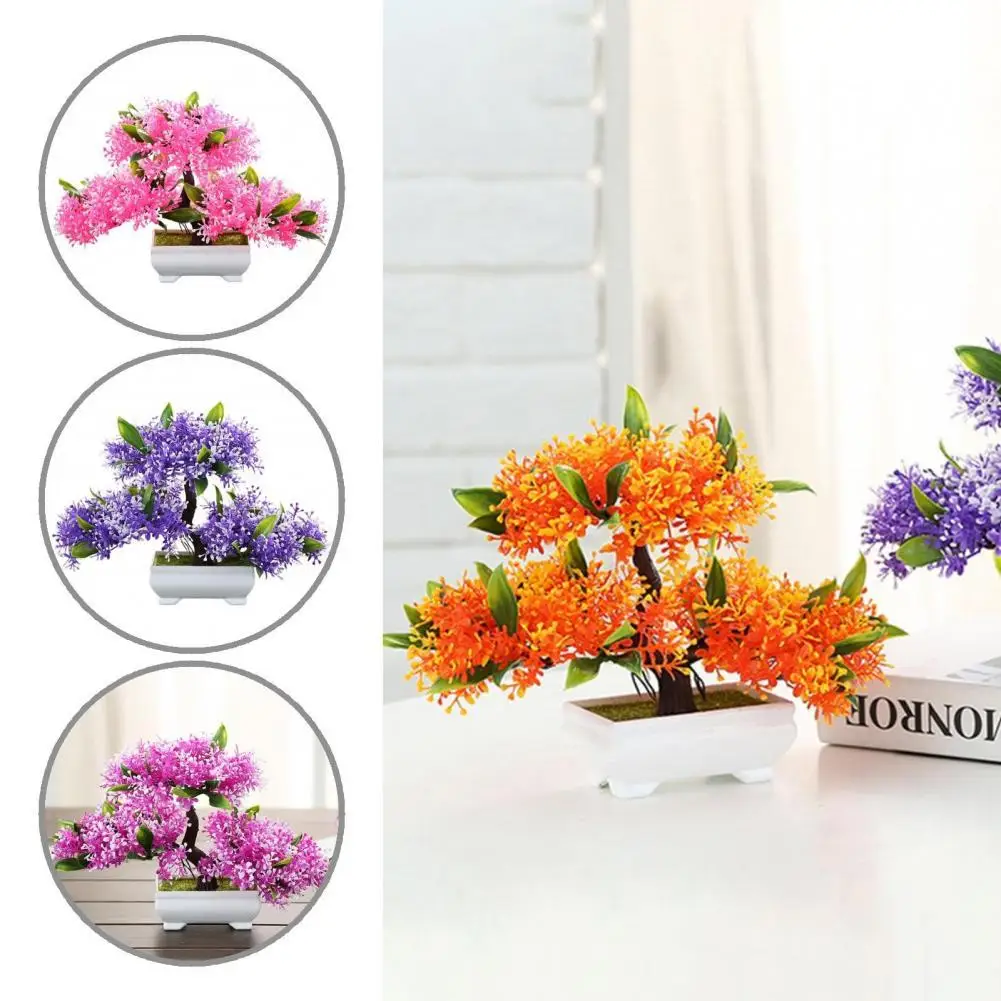 

Plastic Excellent Simulation DIY Decorative Bonsai Plant 5 Colors Faux Plant Delicate Texture for Dorm