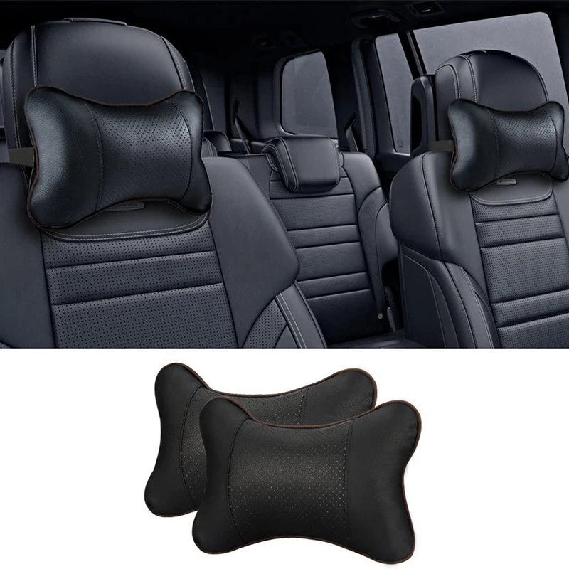 

2Pcs Car Neck Pillow Breathable Head Rest Cushion Relax Neck Support Headrest Comfortable Soft Pillows for Travel Seat