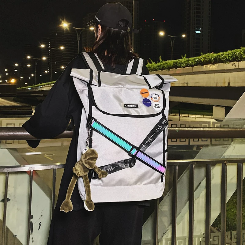 

Mjzkxqz Fashion Backpack Woman For Teenage Girls Casual Sport Roll Top Back Pack Korean Harajuku Bagpack Waterproof Travel Bag