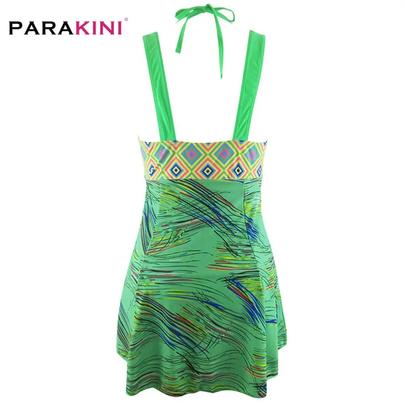 PARAKINI, сдельный купальник,, плюс размер, 2XL, одежда для плавания, для женщин, пуш-ап, купальники, в горошек, с принтом, на бретельках, ретро платье, одежда для плавания, танкини