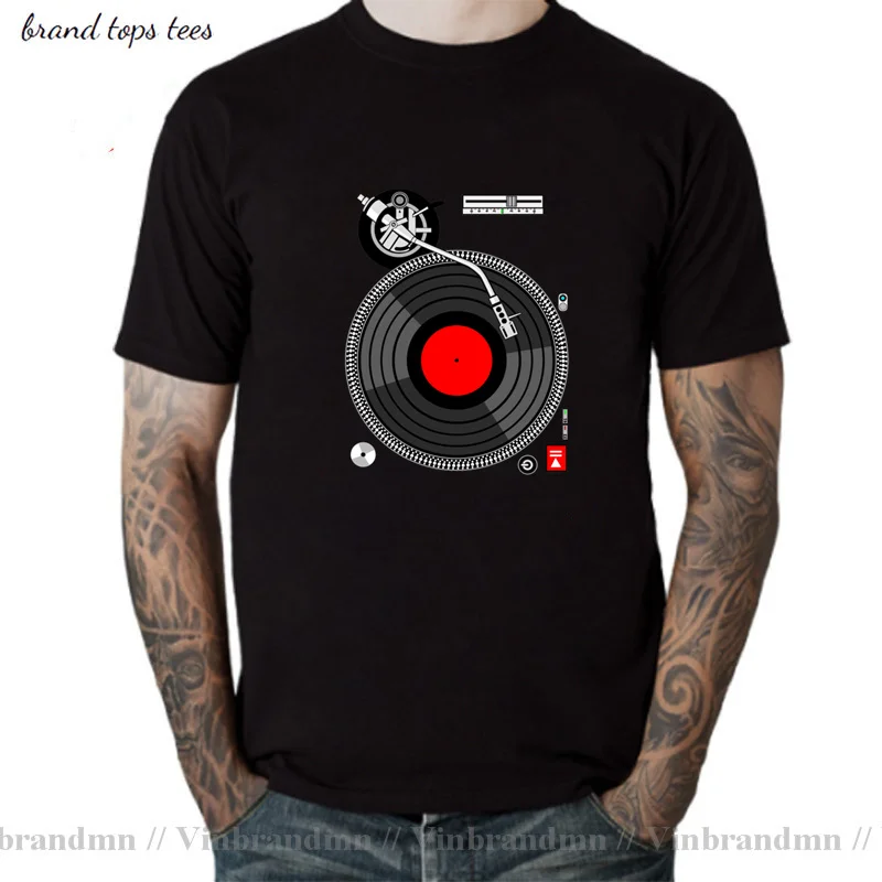 Funny Vinyl record T Shirt Men DJ Turntable Death Metal Music T-shirt humor Heavy Metal Hip Hop tshirt Tops Hipster harajuku Tee