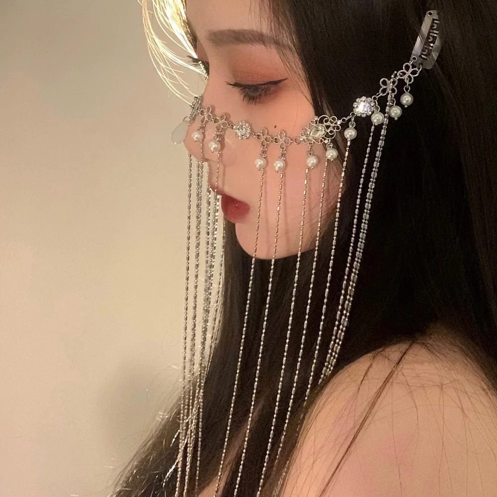 Фата принцессы с боковым зажимом и жемчугом кристаллами в форме капли воды