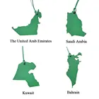 Индивидуальная подвеска из натуральной кожи с буквами персонажей, карта саудовской аравии, кувейт, сумка, женская сумка, кожаная подвеска, ювелирные изделия, аксессуары