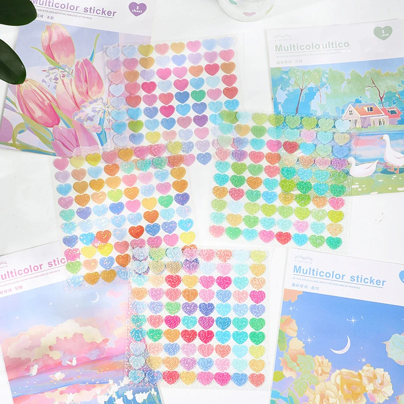 

Colorful Heart Ribbon Love Decorative DIY Decor Sticker for Art Craft Greeting Card Scrap Book