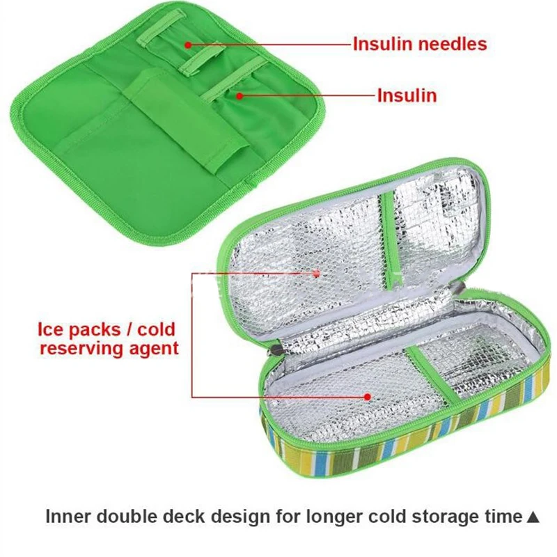 Portable Insulin Cooling Bags Ice Pack Thermal Cooler Bag Refrigerator Travel Storage and Diabetic Supplies | Дом и сад