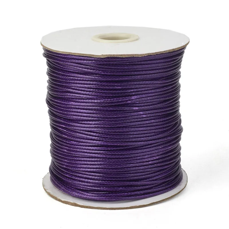 Purple 0,5/1/1,5/2/3 мм окружающую среду корейский вощеный ожерелье из полиэстера браслет шнур для бисероплетения, самодельные Украшения, Аксессуары для изготовления - Цвет: Purple
