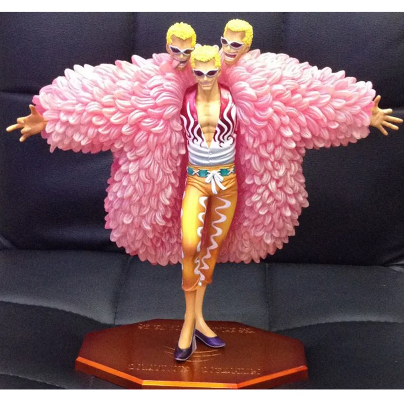 10 One Piece Donquixote Doflamingo Statue Dressrosa Bust Full Length Portrait Reprint Pvc Action Figure Model Toy Box 25cm Q416