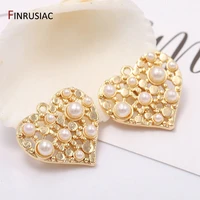 trendy elegant pearl series roundrhombusheart shaped pendant charms for jewellery making diy necklace earrings material