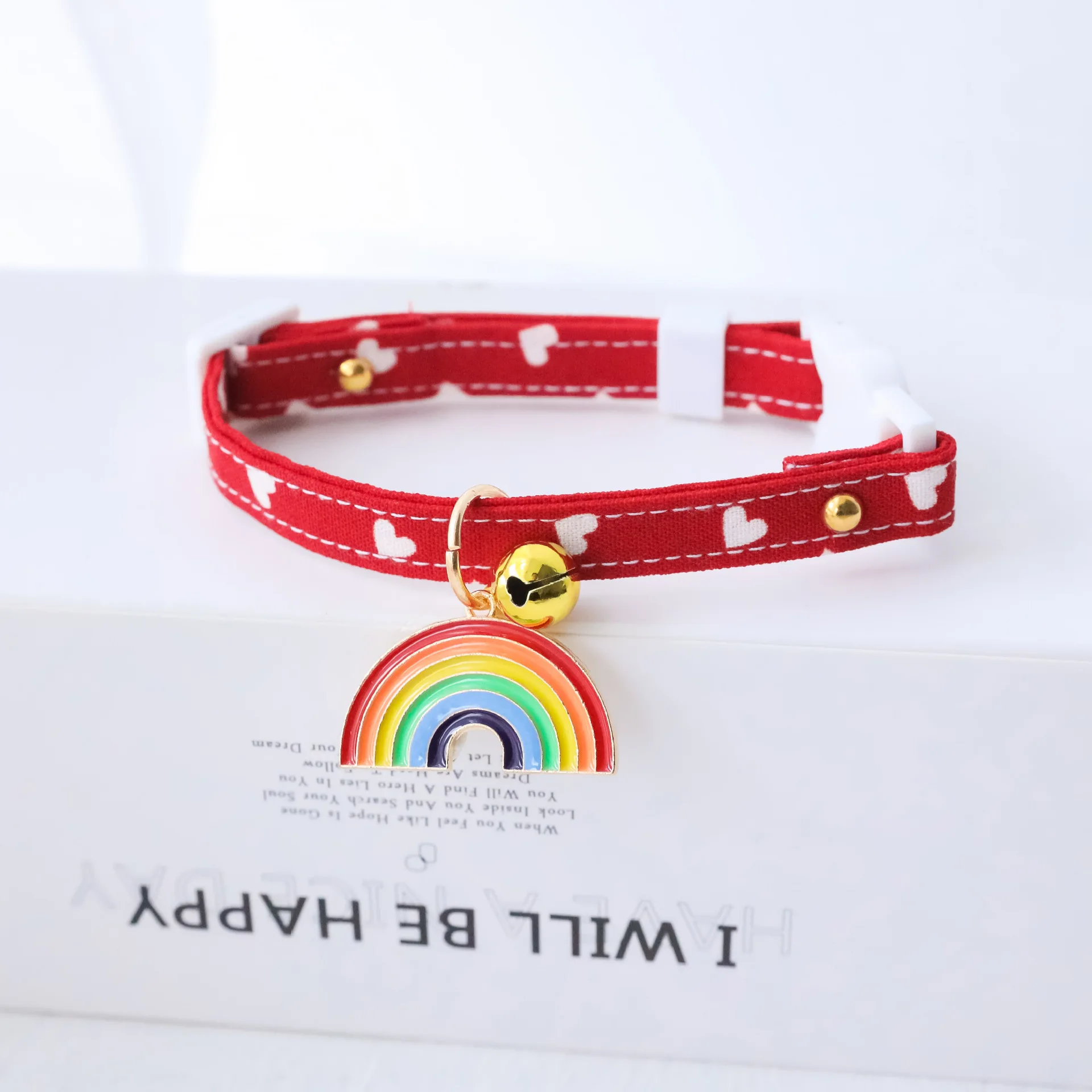 

Милый ошейник для домашних питомцев, ошейник для кошек и щенков, регулируемые ошейники, аксессуары для собак с колокольчиками