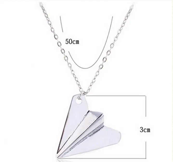 

Paper Airplane Pendant Necklace Unisex Band Harry Styles Gold Jewelry Men Women Chain Collares Choker Necklaces