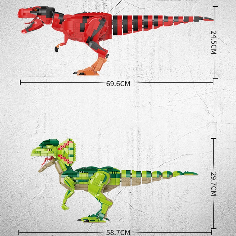 

New MOC Jurassiced Dinosaur World Model Building Blocks Tyrannosaurus with Sound Assembly Bricks Educational Toys for Kids Gifts