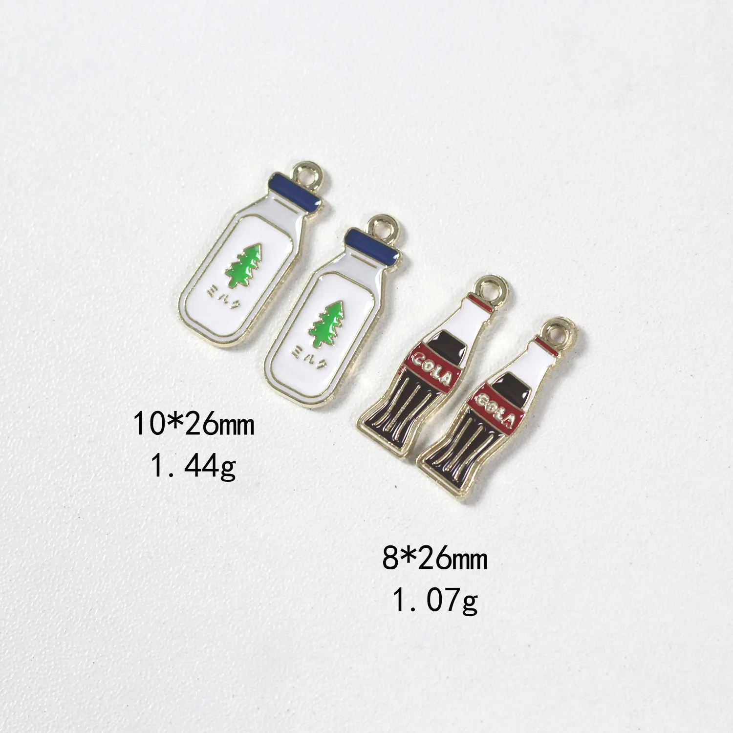 

10Pcs/Lot New Drink Series Cartoon Milk Cola Dripping Oil Alloy Jewelry Accessories DIY Making Earring Bracelet Pendant Material