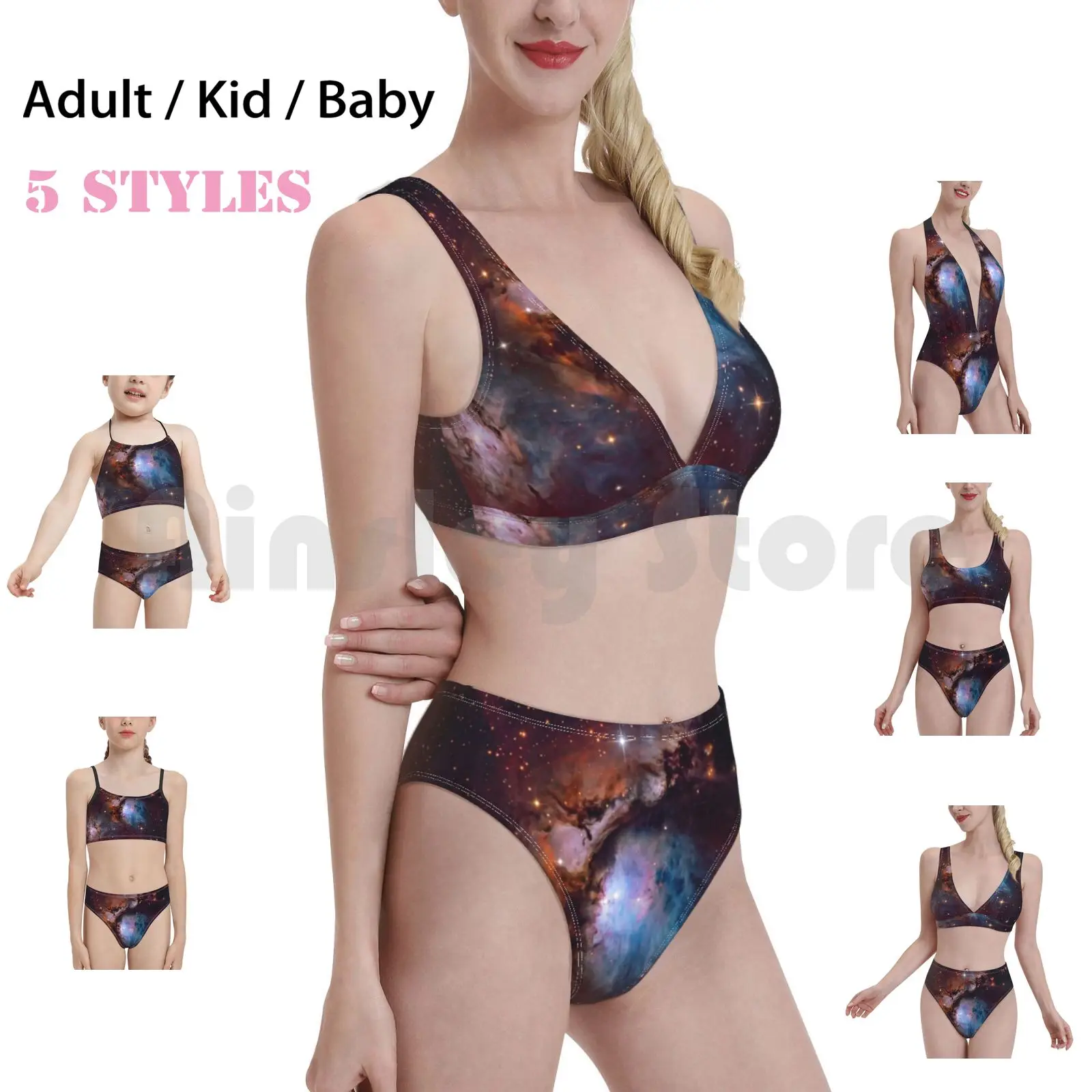 

Купальник-бикини с высокой талией Galaxy Sky Trippy Universe Magic Happy