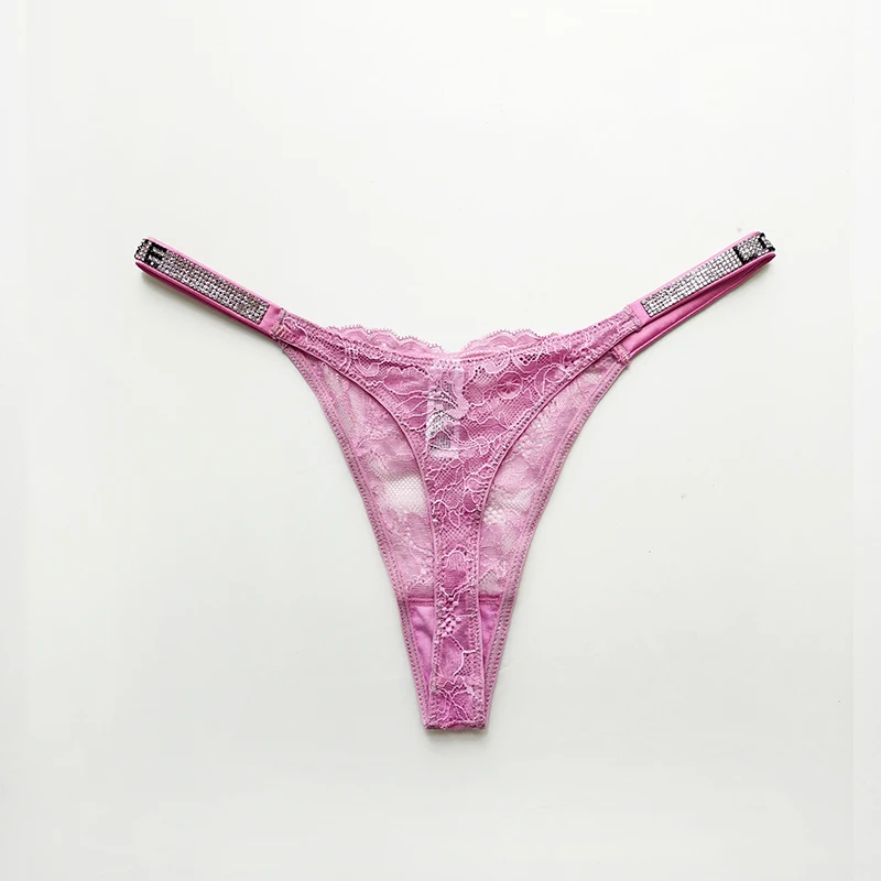 Сексуальное женское нижнее белье стразы кружевные трусики G-стринги прозрачные