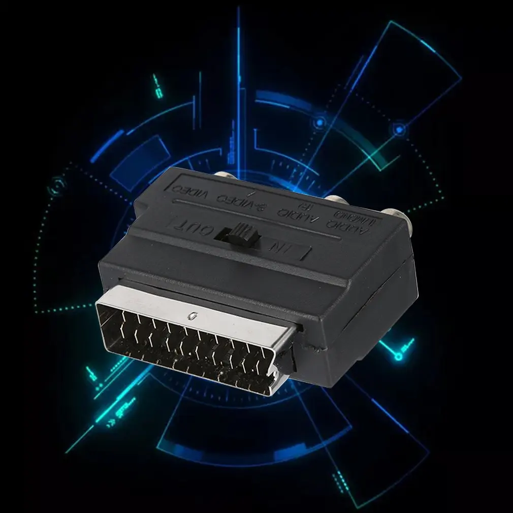 RGB Scart to 3 RCA S-Video адаптер Композитный SVHS AV TV Аудио для видео рекордера ТВ