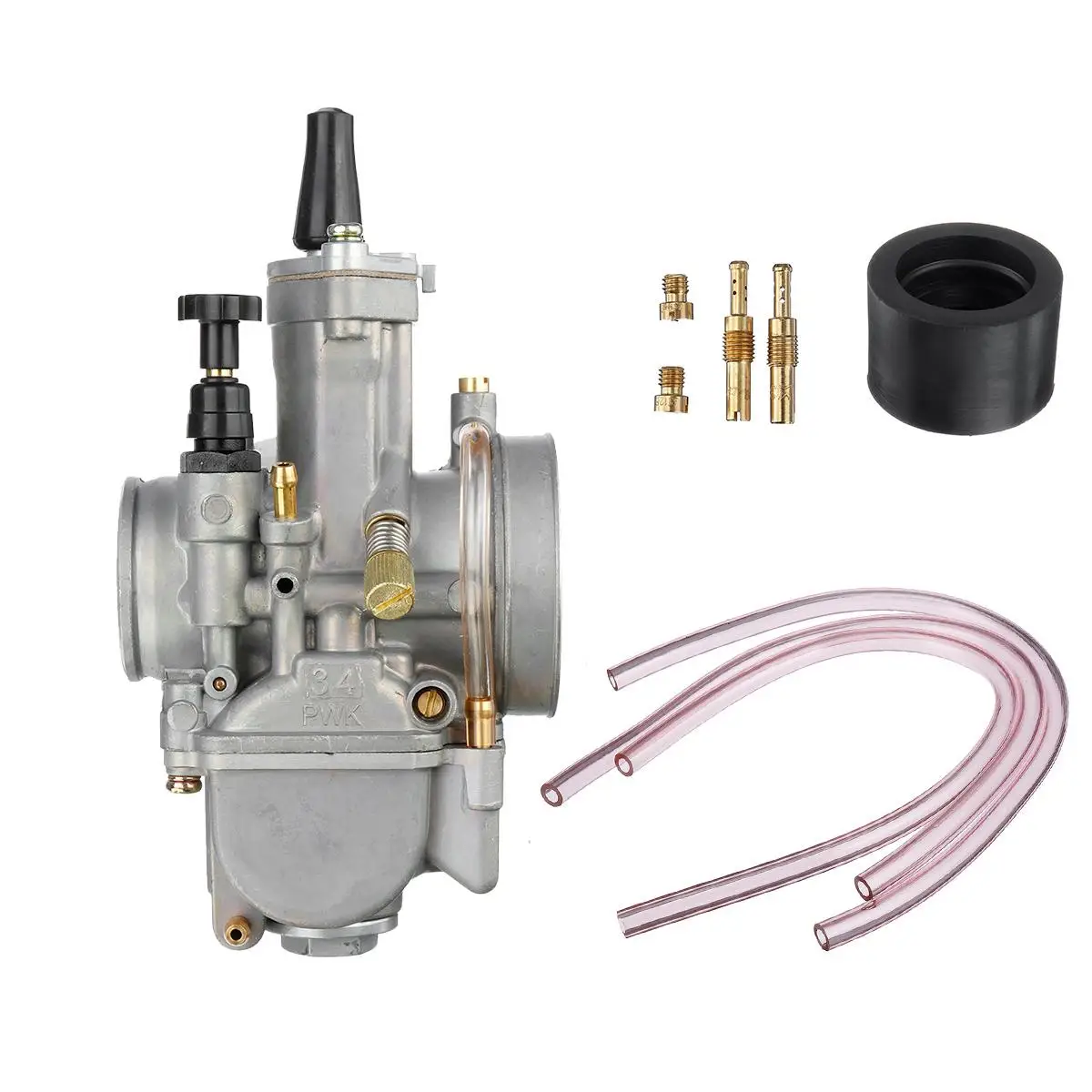34mm Карбюратора мотоцикла универсальный Carburador Carb Мощность струи для Keihin PWK око 21/24/26/28/30/32/34 мм для 200cc до 250cc двигатель - Color: 34mm