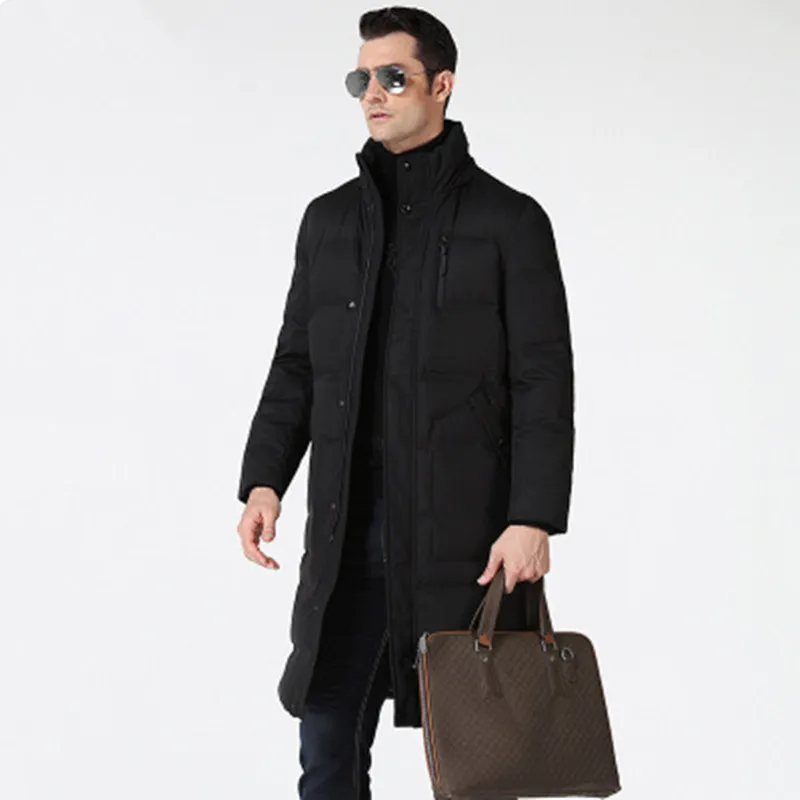Новинка 2019 зимняя брендовая мужская Толстая парка Длинная куртка Мужская