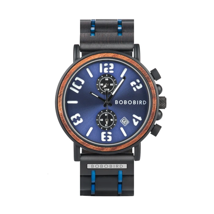 L-S26-2 Relojes hombre BOBOBIRD Топ бренд класса люкс мужские часы Дерево водонепроницаемый хронограф наручные часы с подарочной коробкой zegarek meski L-S26 - Цвет: L-S26-2