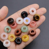 5pcs 8x14mm large hole round beads pendant natural agate large hole beads jewelry making necklace earrings diy accessories