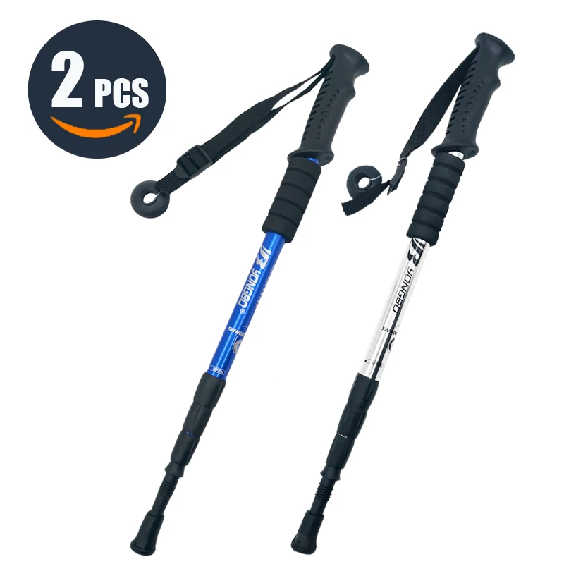 

Walking Adjustable Trekking Pole Anti Shock Ultra Light Alpinism Poles Telescopic Ultralight Hiking Travel Non-slip Stick