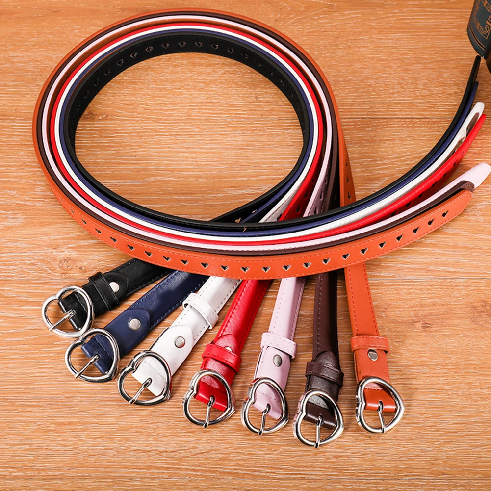 

Vintage Waist Strap Fashion Heart Pin Buckle Faux Leather Belt Women Waistband cute Heart-shaped thin belt punk fashion belts