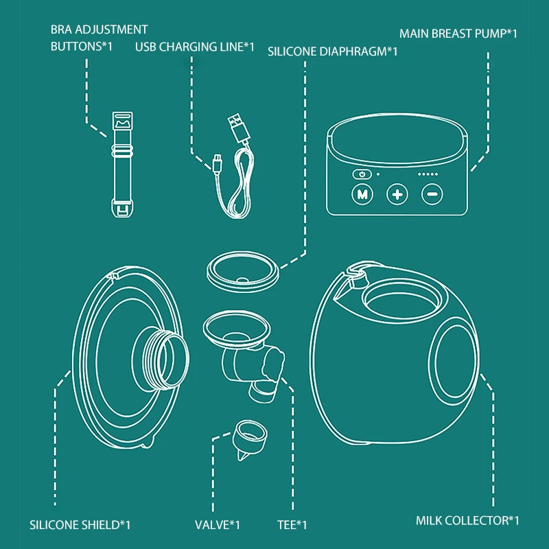 Accesorios para extractor de leche port&aacute;til, bocina de silicona, v&aacute;lvula de pico de pato, material de silicona, no contiene BPA-1