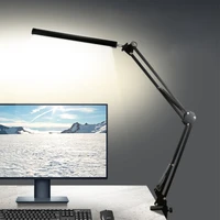 led folding metal clip desk lamp long arm dimming table lamp 3 colors lighting for living room reading table light