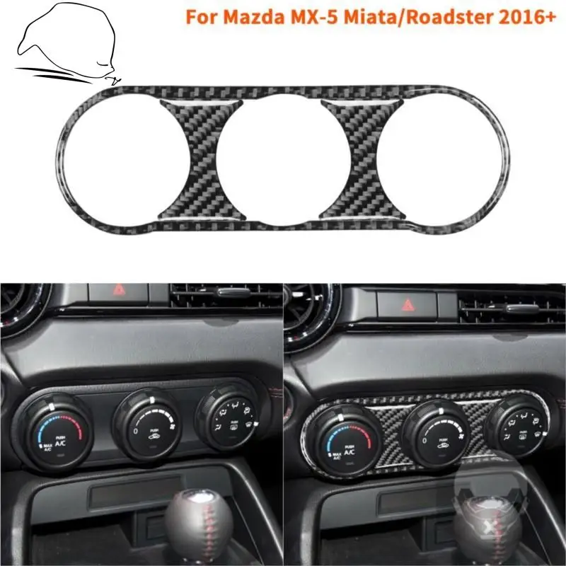

Для Mazda MX-5 родстер Miata кнопки кондиционирования воздуха из углеродного волокна рамка отделка наклейка 2016 + MX5 ND AC аксессуары для интерьера ав...