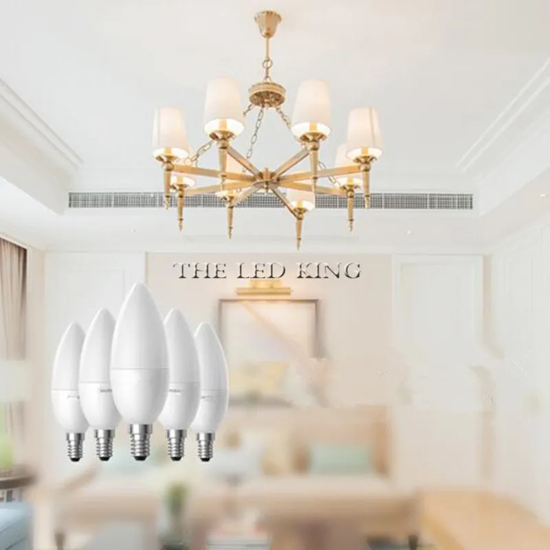 5W 7W Led лампы в форме свечи E14 E27 220V для сохранения энергии Точечный светильник