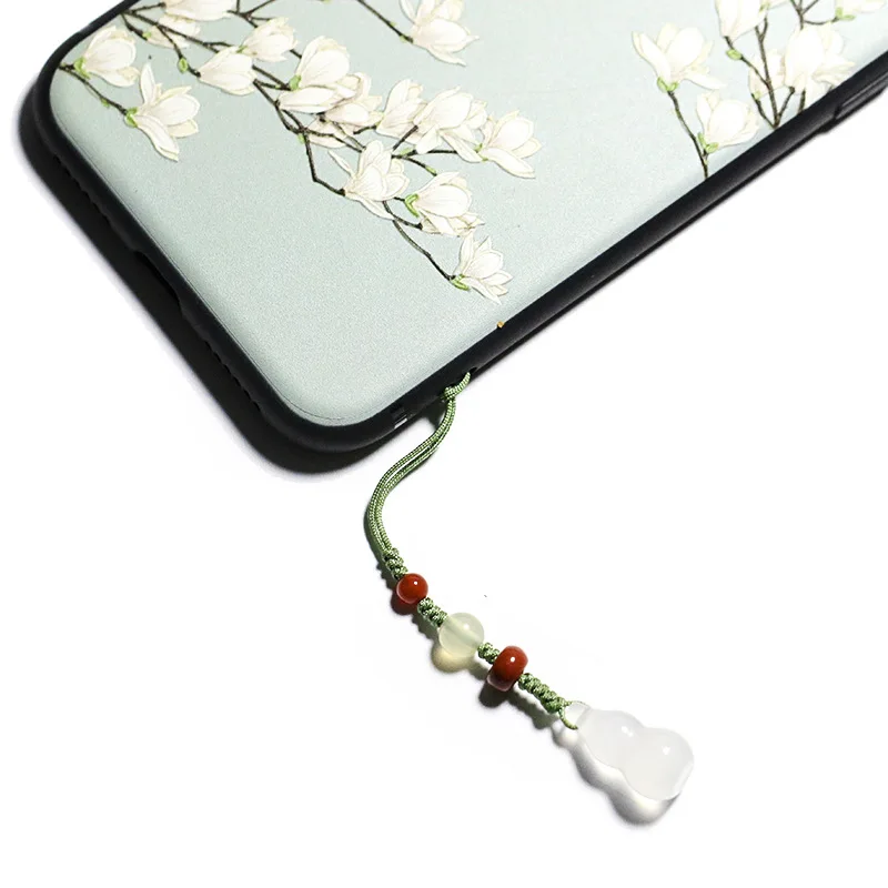 

Chinese elements hand-woven original natural chalcedony gourd small pendant key hanging mobile phone chain pendant jade pendant