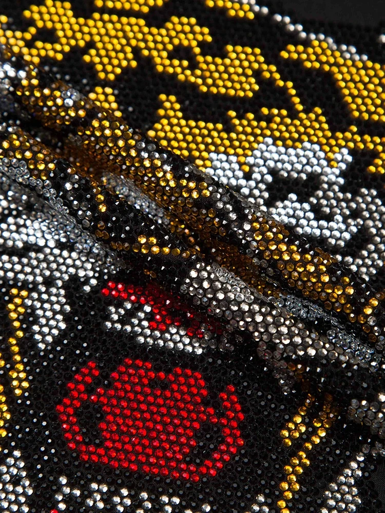 

Summer Unique Men's T-Shirt Perfect Hot Drilling Top Design Tiger Head Hip Hop Oversized Short Sleeve