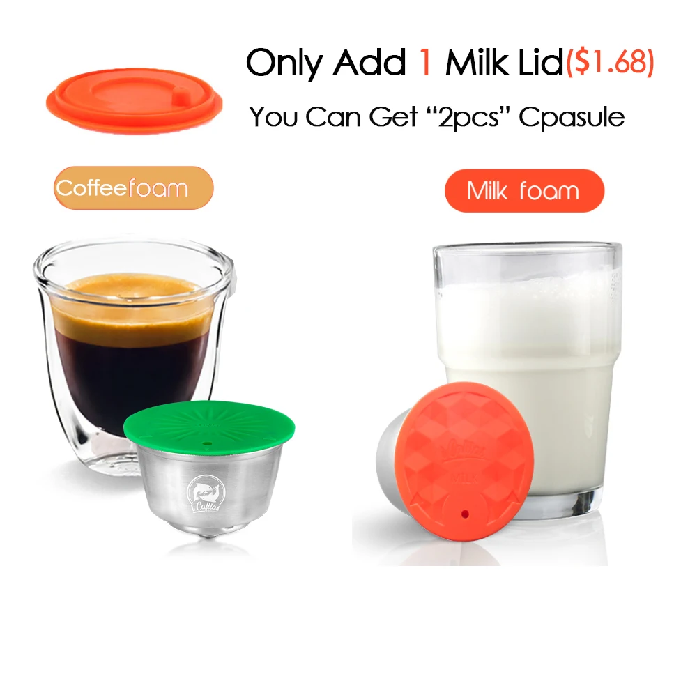 

ICafilas New Upgrade Reusable Coffee Capsule For Dolce Gusto Coffee Machine Stainless Steel Crema Maker Refillable Milk Capsule
