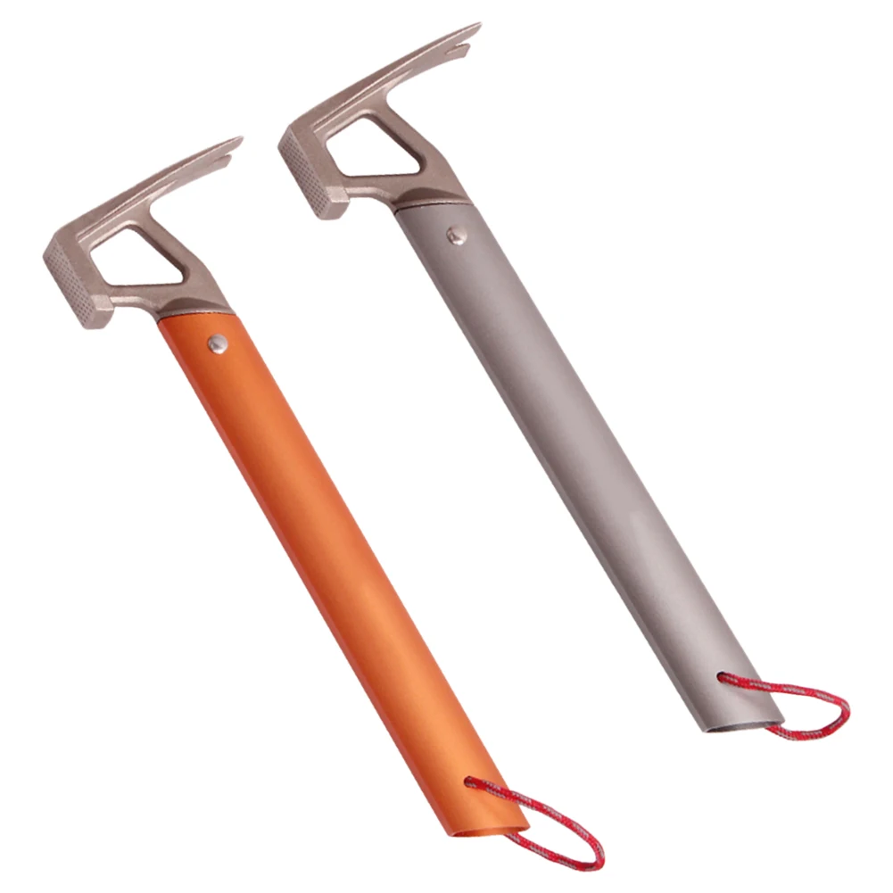 

Outdoor Camping Tent Peg Hammer Multifunctional Hiking Fishing Stainless Steel Stakes Nail Puller Hammer Mountaineering Climbing