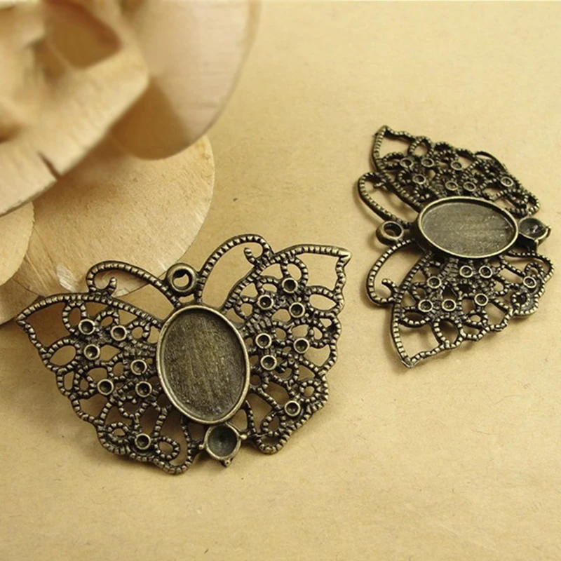 Основа для кабошонов-бабочек 20 шт. оптовая продажа Овальные Подвески ювелирных