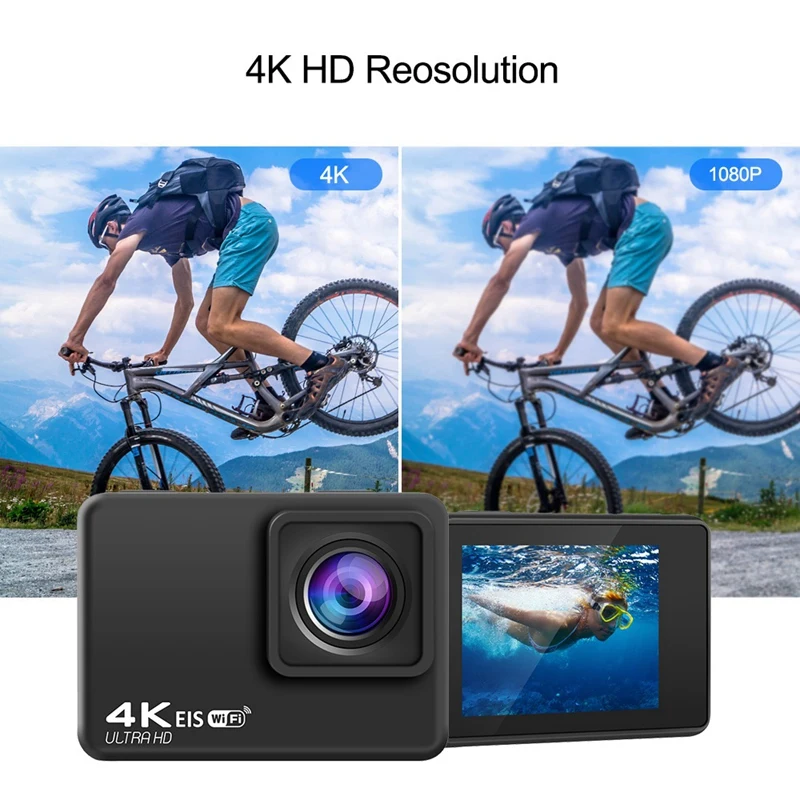Купить Уличная спортивная DV-камера портативная Карманная камера 4K Водонепроницаемая 4G Противоударная Спортивная камера с Wi-Fi и дистанционным упр...