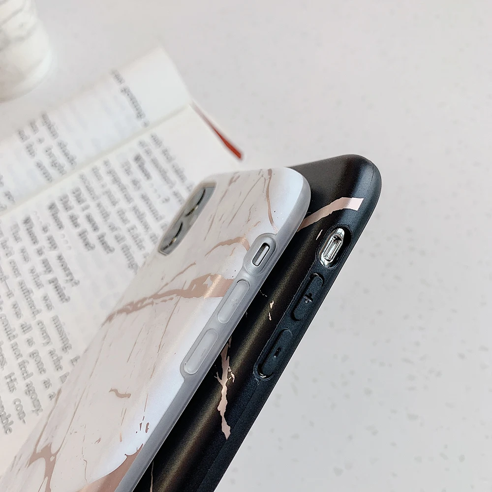Модный золотой мраморный чехол для телефона IPhone 11 2019 задняя крышка мягкий