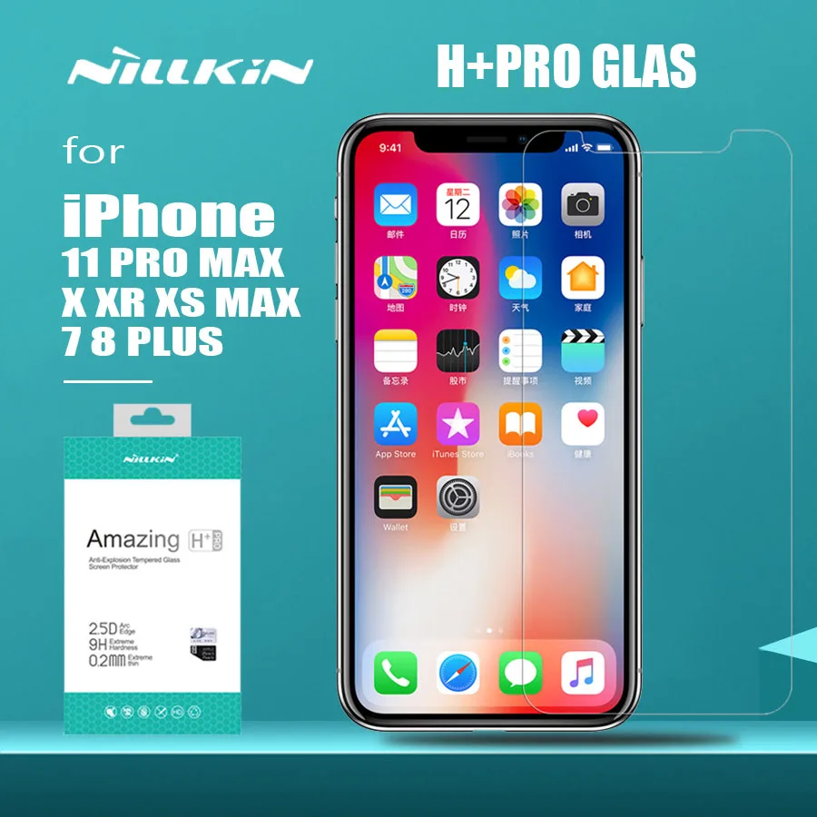 Nillkin для iPhone 11 Pro Max XS Max XR X glass H+ Pro закаленное стекло для защиты экрана для iPhone 11 Pro X XS Max 7 8 Plus glass