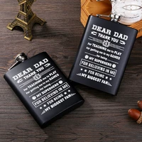 to my dad stainless steel hip flask portable 7 oz pocket engraved wine drink pot alcohol whiskey vodka flagon