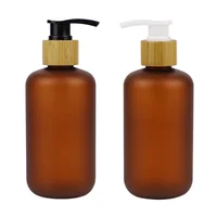 Hot Sell Large Size 16 OZ  500ml Boston Round Amber Medicine Plastic Hair Conditioner Lotion Pump Sprayer Bottle Shampoo