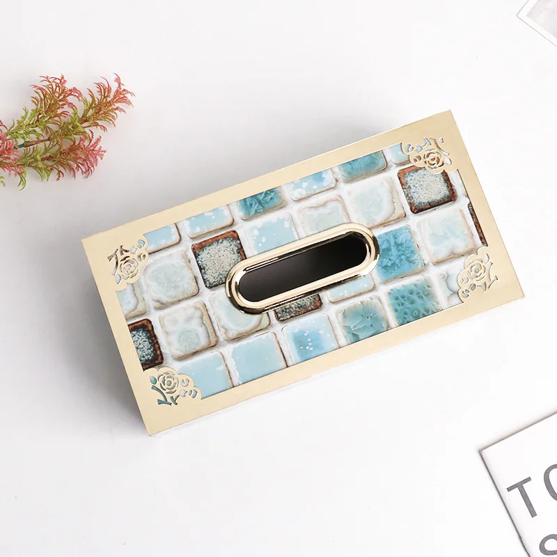 Прямоугольная мраморная коробка для салфеток лица держатель бумажный диспенсер