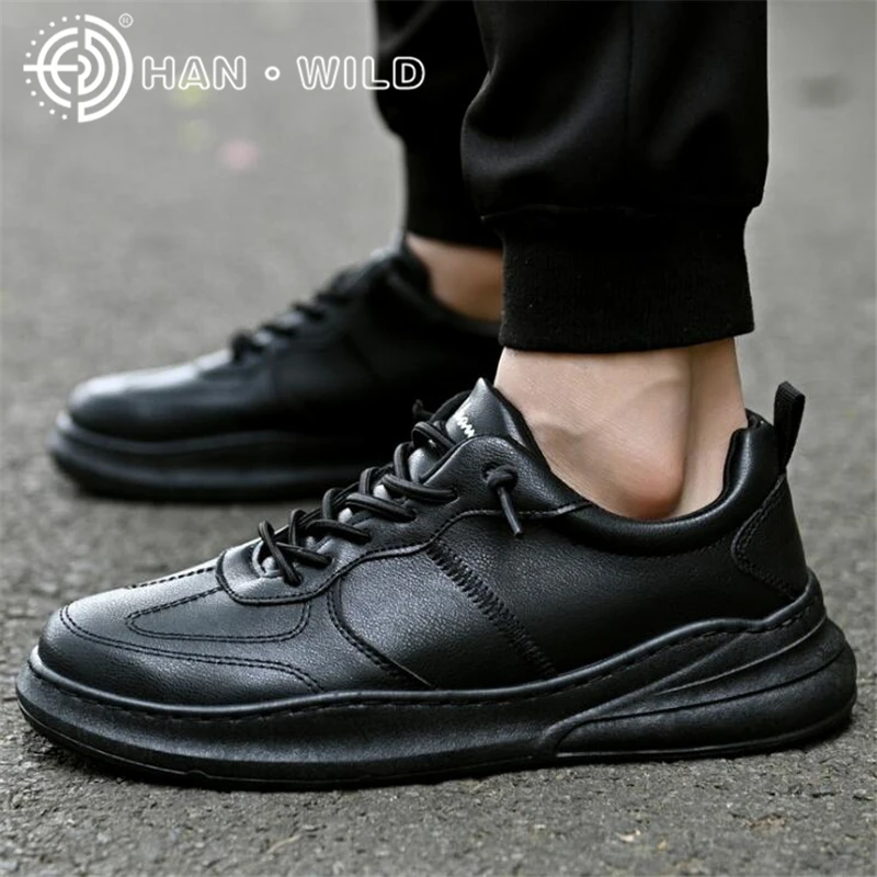 Мужские кроссовки из ПУ кожи Белые Повседневные уличные модная обувь для мужчин