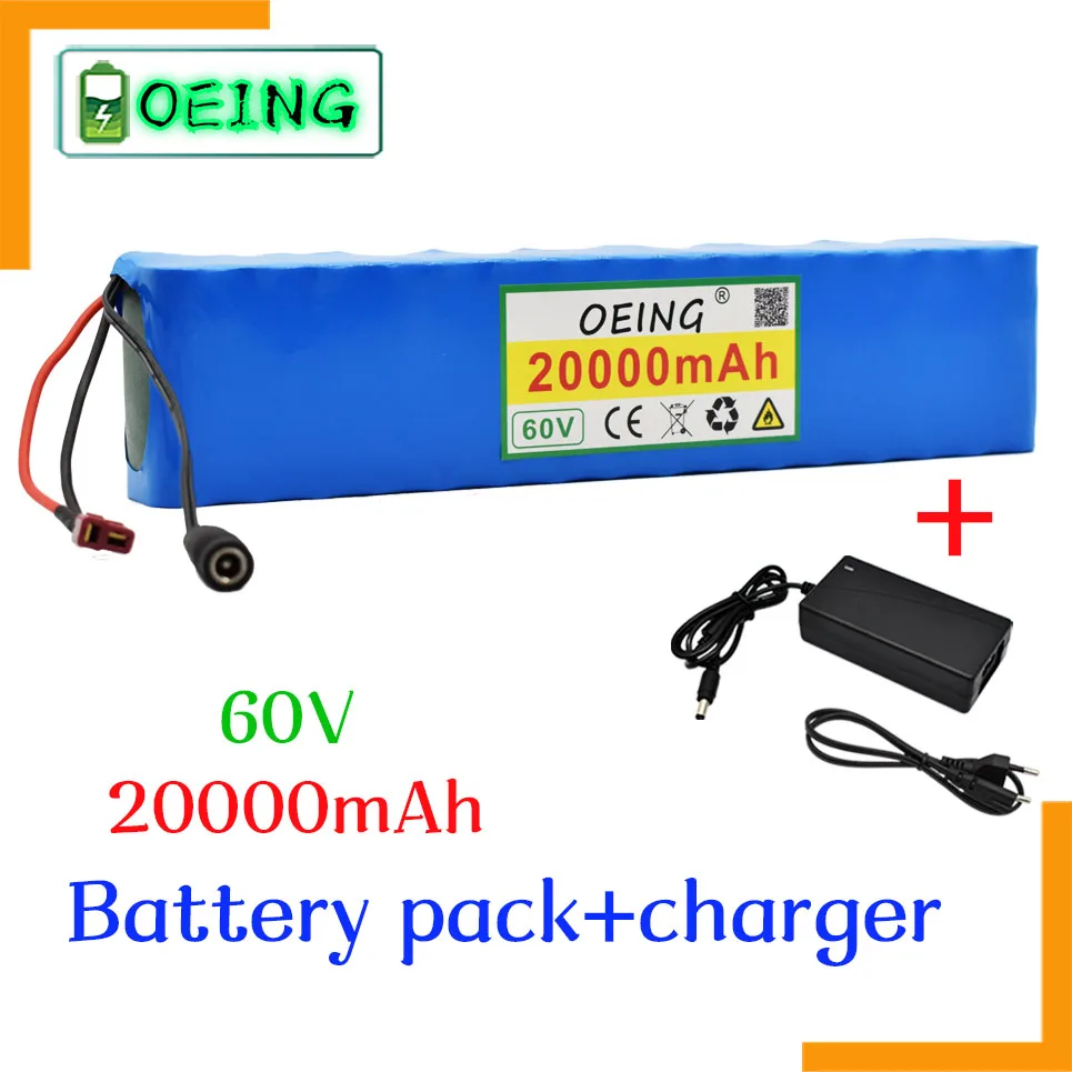 

2021 NEW battery pack 60V 16s2p Li ion battery pack 67.2v 36ah eBike electric bicycle scooter with BMS 1000W plug and charger