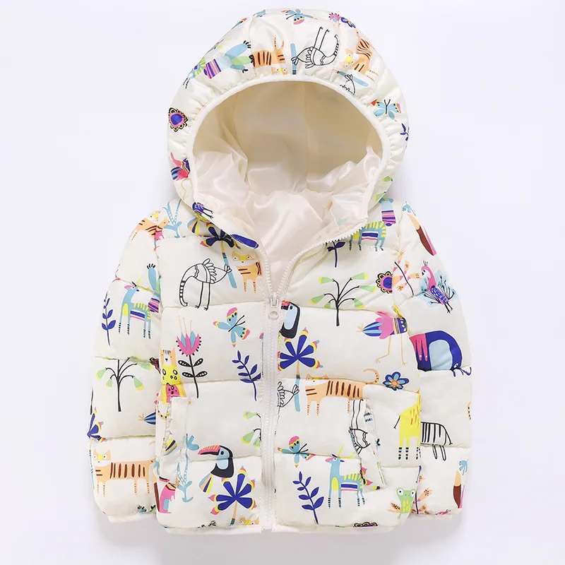 White Forest JOYHOPY куртки для маленьких девочек; осенне-зимние куртки для девочек; зимнее пальто с героями мультфильмов; детская одежда; детская теплая верхняя одежда; пальто - Цвет: White Forest
