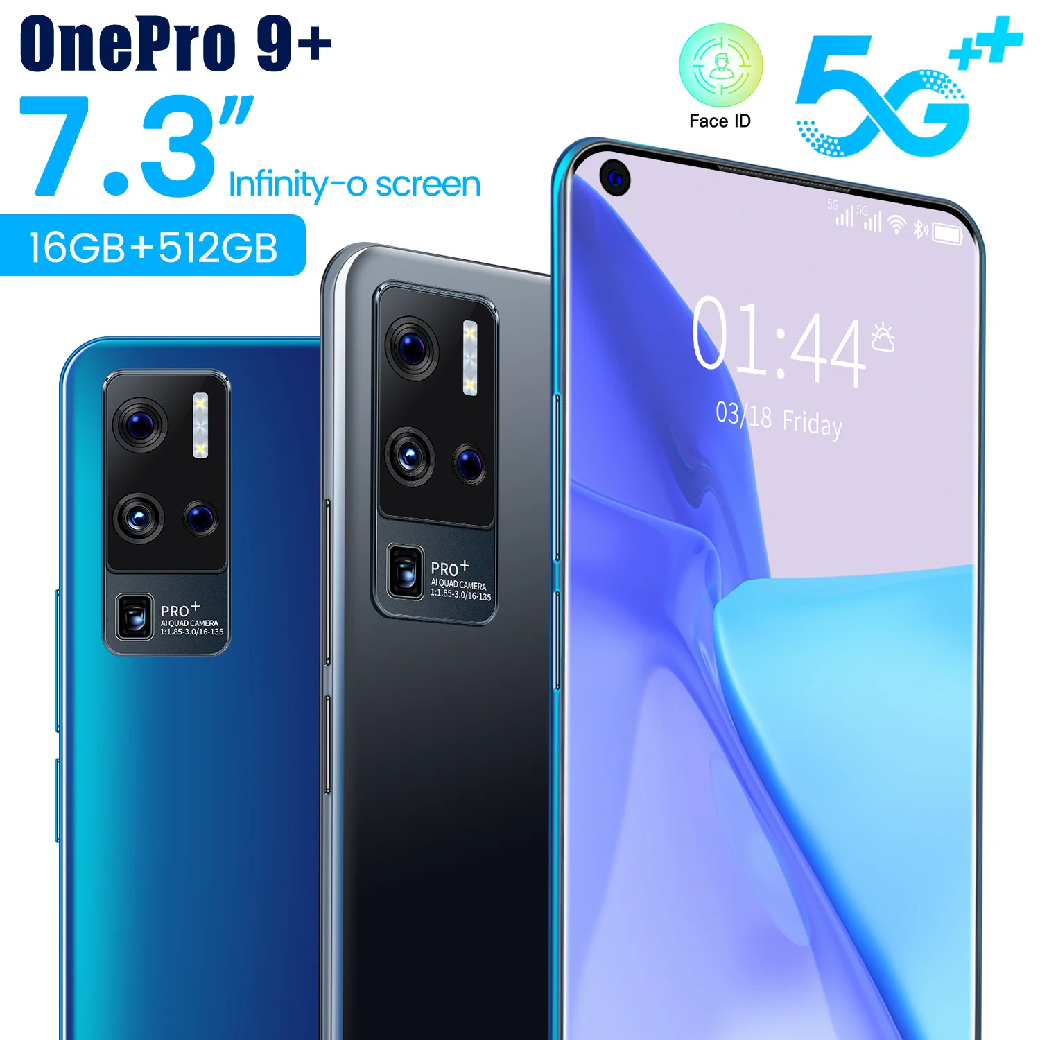 

OnePro 9 Big Surprise The Cheapest 6800mAh Promotions Selling Smartphone 7.3 Inch 5G Net 16GB 512GB 32MP 64MP Deca Core
