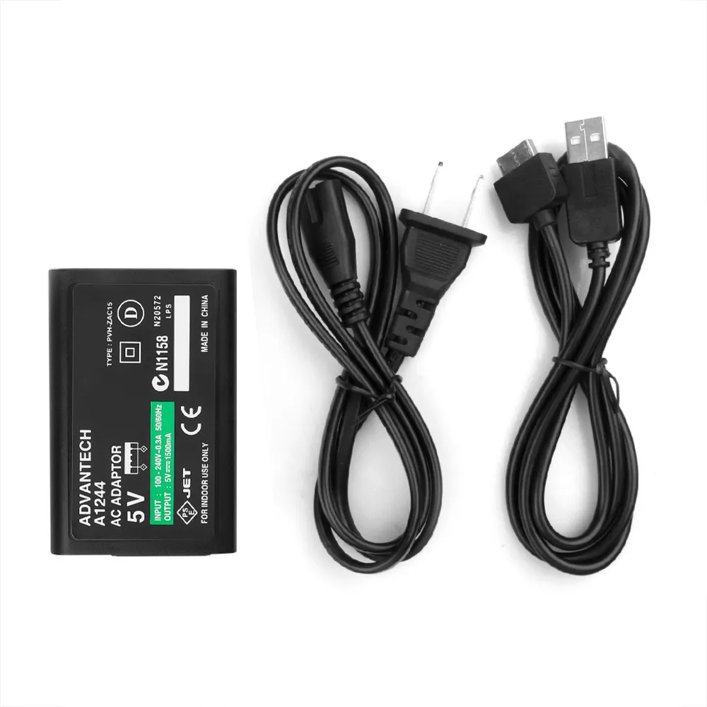 Home Wall Charger Power Supply AC Adapter USB Data Charging Cable Cord For Sony PlayStation For Psvita PS Vita PSV EU US Plug